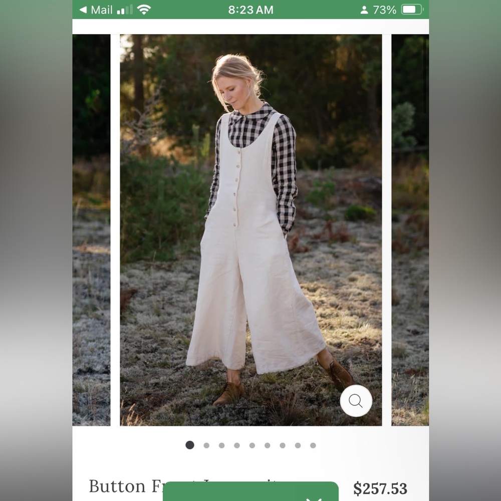 SOLD Son de flor Twill Linen Milky White jumpsuit size XXS-XS